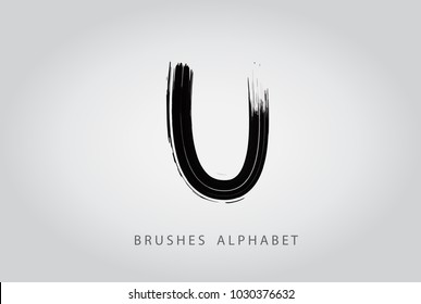 Letter U Grunge Brush Logo