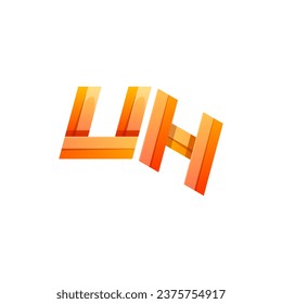 letter u h colorful icon logo design 