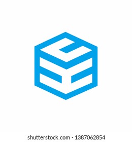 letter u h polygon logo template