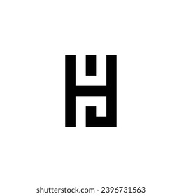Letter u, H and r square geometric symbol simple logo vector