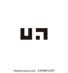 Letter U h square geometric symbol simple logo vector