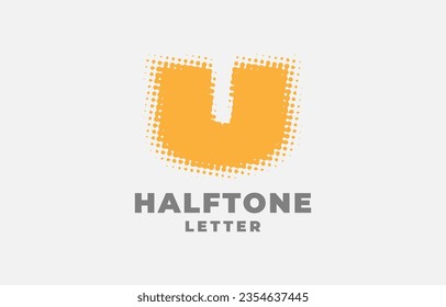 letter U halftone vector logotype design