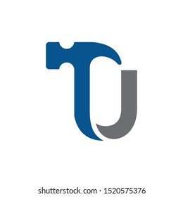 Letter U Hammer Building Services, Repair, Renovation and Construction Logo Design 