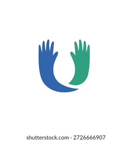 Letra U Hand Diseño de Logo 