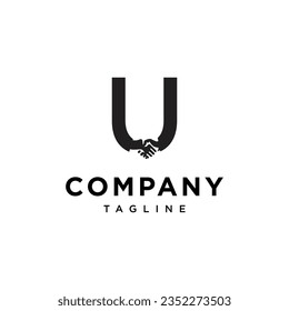 
Letter U Hand Shake logo icon vector template.eps