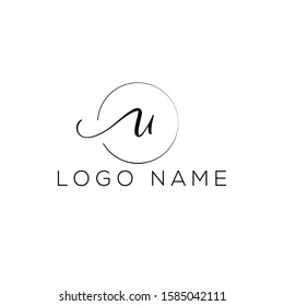 letter U handwritten luxury feminine signature style logo , perfect for beauty logo , photography , wedding theme  logo 
