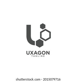Letter U and Hexagon symbol. Logo Design. Vector Illustration.