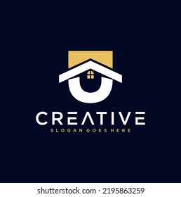 Logo-Design des Briefes U-Home