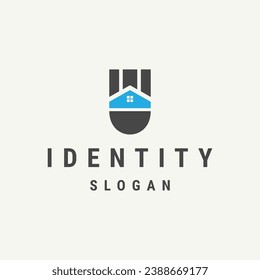 Letter u home logo template vector illustration design