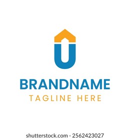 Letter U Home Property Logo, represent a house or property structure