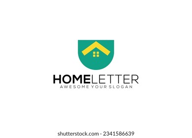 letter u home vector template design logo