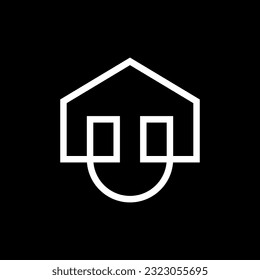 Letter U house minimal creative logo design