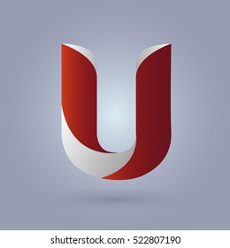 Letter U icon design and elegant typographic concept icon. white line
