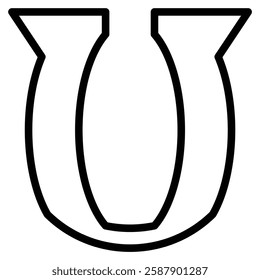 Letter U icon line vector illustration