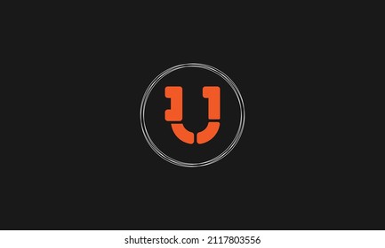 logotipo del icono de la letra u con fondo negro