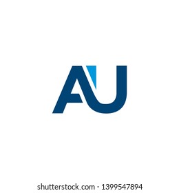 letter A U icon logo design concept