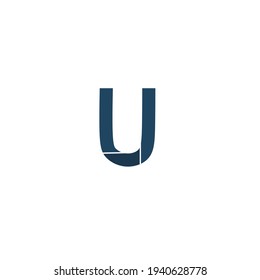 Letter U icon logo, line design vector template