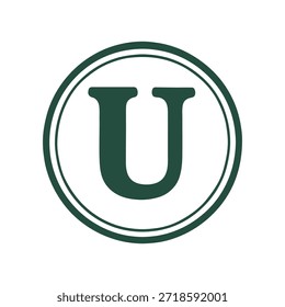 letter U icon logo seal vector on white background
Vector stamp icon