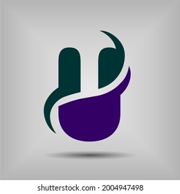 Letter U icon and logo template. New design and elegant typographic concept. Two Colour. File EPS.