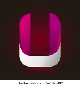 Letter U icon and logo template.  New design and elegant typographic concept. twisted, gradient color and white line
