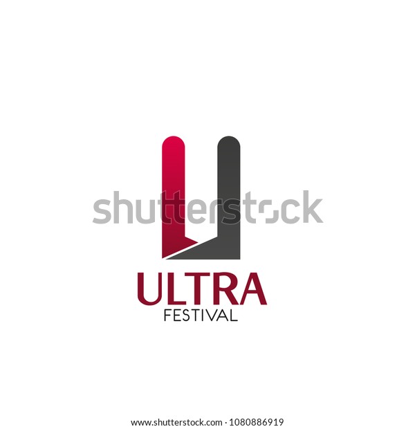Letter U Icon Music Festival Entertainment Stock Vector Royalty