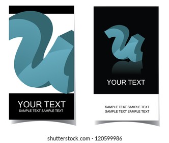 Letter U Icon Symbol Business Card Set front and back. EPS 8 vector, no open shapes or paths.