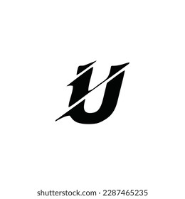 Letter U illutration geometric symbol simple logo vector