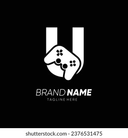 Letter U Initial Joy Stick Controller Game Logo Design Vector Icon Graphic Emblem Illustration