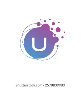 Letter U Initial Liquid Bubble Modern Logo Template