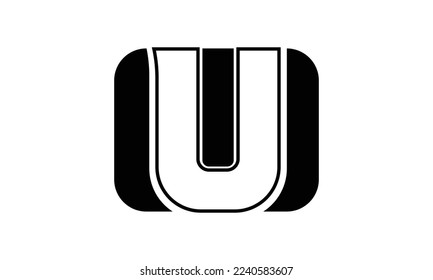 LETTER U INITIAL LOGO, WITH BLACK COLOR