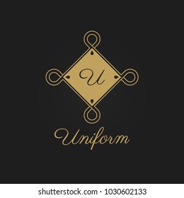 Letter U initial Luxury Logo template in vector for Restaurant, Royalty, Boutique, Cafe, Hotel, Jewelry. 
