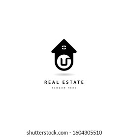 Letter U Initial Real estate logo icon template