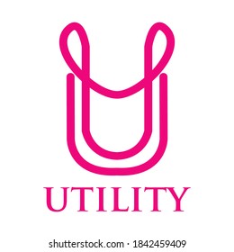 letter U Initials logo on isolated white background