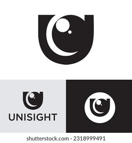 letter u insight logo design vector	