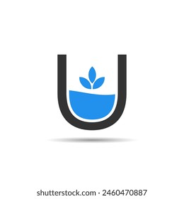 The letter "U" integrates with a serene spa element like a lotus flower or water droplet, evoking relaxation and rejuvenation. Simple, yet tranquil.