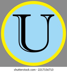 letter "U" with an interesting font and color in vector form