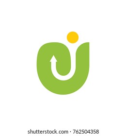 letter u or j abstract design logo vector