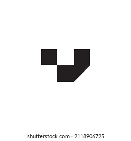
letter U and J dot square simple symbol logo vector
