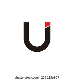 Letter U or j modern geometric symbol simple logo vector