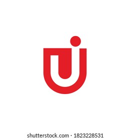 letter u j motion emblem design logo vector