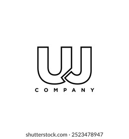 Letter U and J, UJ logo design template. Minimal monogram initial based logotype.