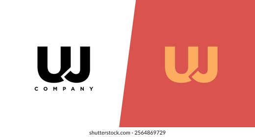 Letter U and J, UJ logo design template. Minimal monogram initial based logotype.