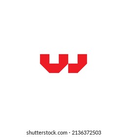 letter U J, W simple symbol logo vector