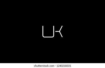 LETTER U AND K LOGO WITH NEGATIVE SPACE EFFECT FOR LOGO DESIGN OR ILLUSTRATION USE