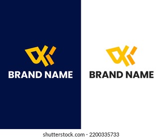 plantilla de diseño de logotipo moderno de letras u y k