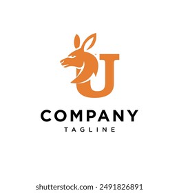 Letra U Kangaroo Logo Icon Vector