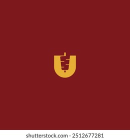 letter U kebab vector illustration
