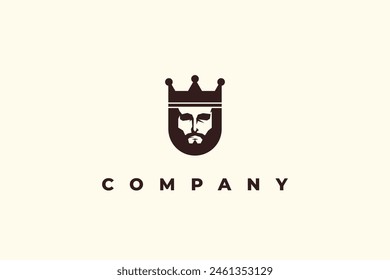 letter u and king crown logo