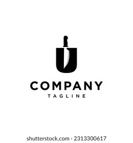 Letter U Knife logo icon vector template.eps