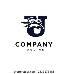 Letter U Kookaburra Bird Logo icon vector